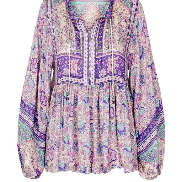 💜SOLD🐆Spell Poinciana Blouse🐆💜 - Picture 3 of 3